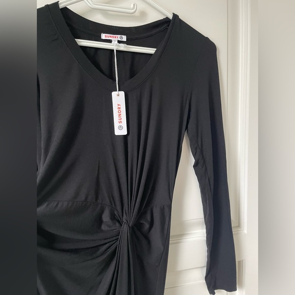 NWT SUNDRY Black Tencel Dress, size 1 - Picture 6 of 9